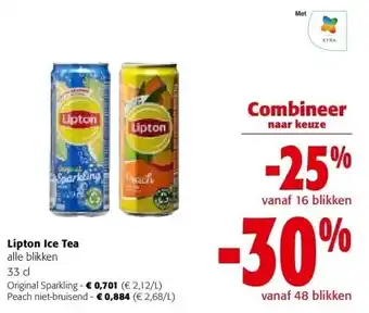 Colruyt Lipton ice tea toutes les canettes 33 cl aanbieding