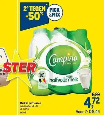 Makro Melk in petflessen halfvol aanbieding