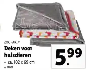 Lidl Zoofari Deken voor huisdieren aanbieding