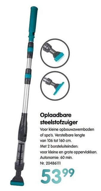 Oplaadbare steelstofzuiger