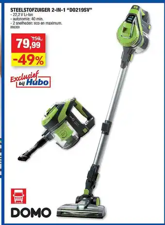 Hubo Domo steelstofzuiger 2 In 1 aanbieding