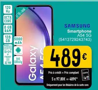 Cora Samsung smartphone A54 5G aanbieding