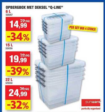 Hubo Opbergbox met deksel aanbieding