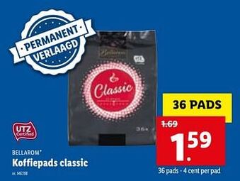 Lidl Koffiepads classic aanbieding