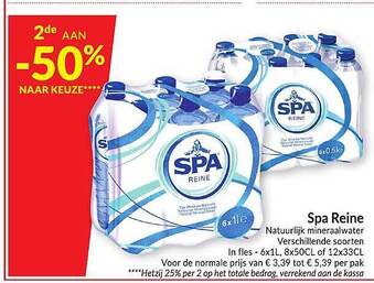 Intermarché Spa Reine natuurlijk mineraalwater aanbieding