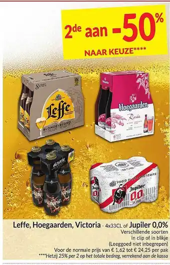 Intermarché Leffe, hoegaarden, victoria, jupiler aanbieding