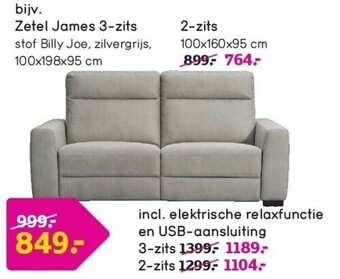 Leen Bakker Zetel james 3-zits aanbieding
