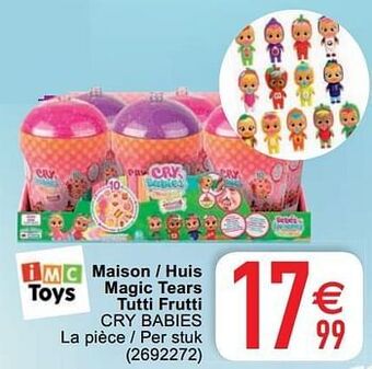 Cora Maison - huis magic tears tutti frutti cry babies aanbieding