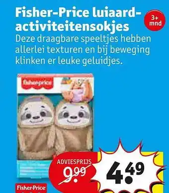 Kruidvat Fisher-price luiaard activiteitensokjes aanbieding