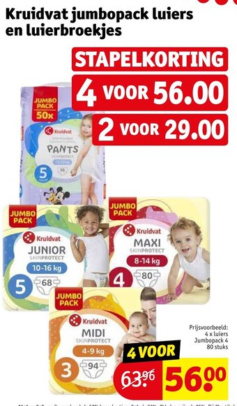Kruidvat 4 x luiers jumbopack 4 80 stuks aanbieding