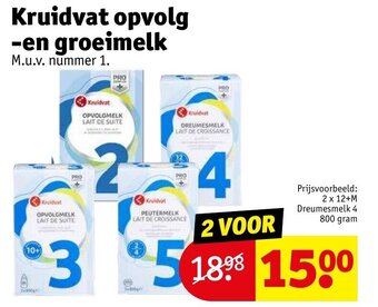 Kruidvat 2 x 12+M dreumesmelk 4 800 gram aanbieding