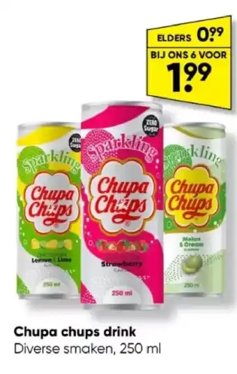 Chupa chups drink diverse smaken, 250 ml