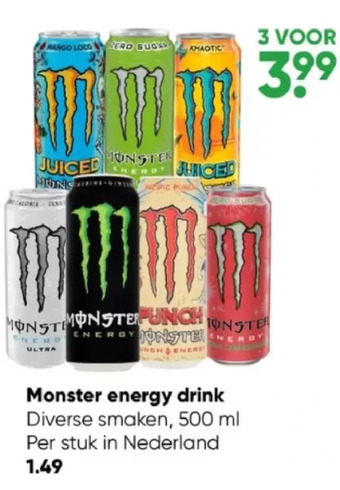Big Bazar Monster energy drink aanbieding