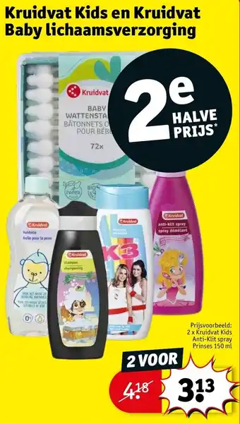 2 x kruidvat kids anti-klit spray prinses 150ml
