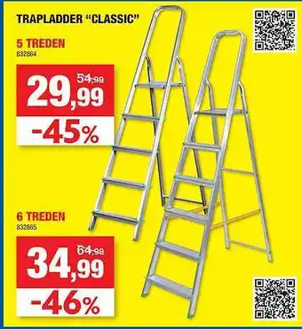 Hubo Trapladder "classic" 5 treden of 6 treden aanbieding