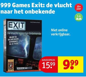 Kruidvat 999 games exit: de vlucht naar het onbekende aanbieding