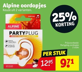 Kruidvat Alpine partyplug oordopjes 2 stuks aanbieding