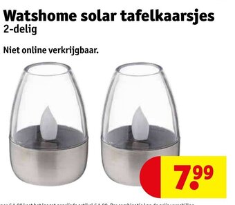 Kruidvat Watshome solar tafelkaarsjes 2-delig aanbieding