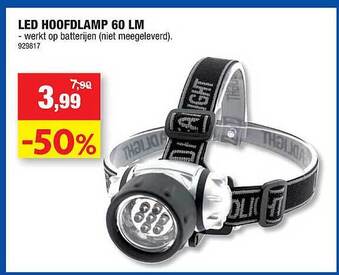 Hubo Led Hoofdlamp 60 Lm aanbieding
