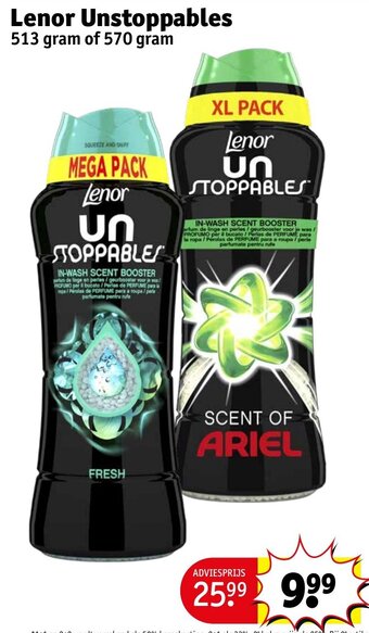 Kruidvat Lenor unstoppables 513 gram of 570 gram aanbieding