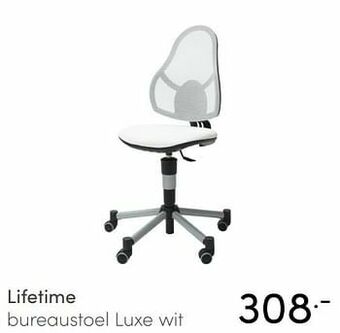 Baby & Tiener Lifetime bureaustoel luxe wit aanbieding