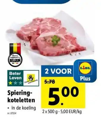 Lidl Spieringkoteletten 2 x 500 g aanbieding