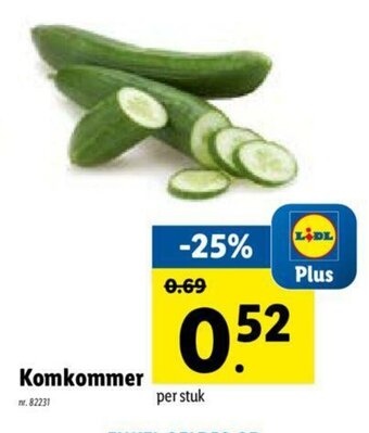 Lidl Komkommer per stuk aanbieding