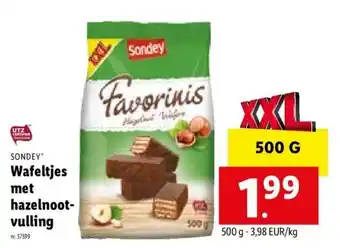 Lidl Wafeltjes Met Hazelnootvulling 500 g aanbieding