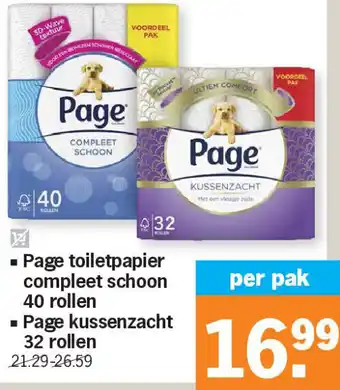 Albert Heijn Page toiletpapier compleet schoon 40 rollen aanbieding