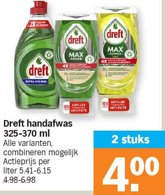 Albert Heijn Dreft handafwas 325-370 ml aanbieding
