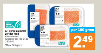 Albert Heijn Ah verse zalmfilet zonder huid aanbieding