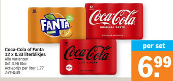 Albert Heijn Coca-cola of fanta 12 x 0.33 literblikjes aanbieding