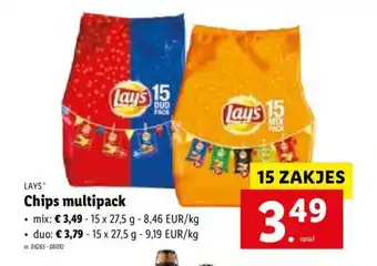 Lidl Chips Multipack Duo per kg aanbieding