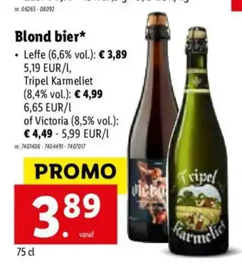 Lidl Blond Bier 75 cl aanbieding