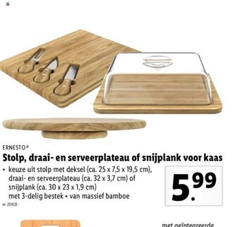 Lidl Stolp, Draai-en Serveerplateau of Snijplank Voor Kaas aanbieding