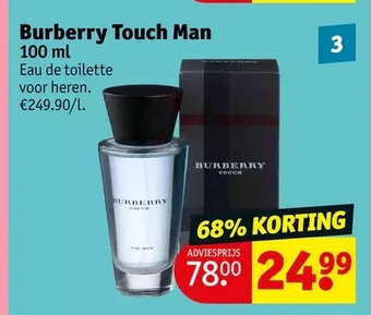 Kruidvat Burberry touch man 100 ml aanbieding
