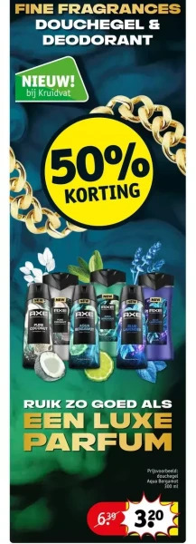 Kruidvat Douchegel aqua bergamot 300 ml aanbieding