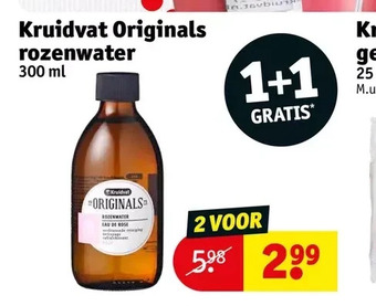 Kruidvat Kruidvat originals rozenwater 300 ml aanbieding