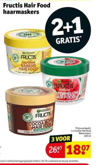 Kruidvat Fructis hair food haarmaskers aanbieding