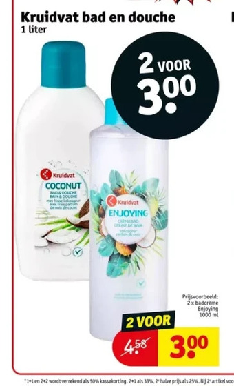 Kruidvat Kruidvat bad en douche 1 liter aanbieding