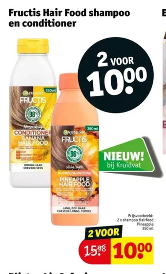 Kruidvat Fructis hair food shampoo en conditioner aanbieding