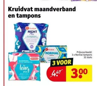 Kruidvat Kruidvat maandverband en tampons aanbieding
