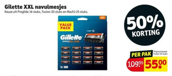 Kruidvat Gilette xxl navulmesjes aanbieding