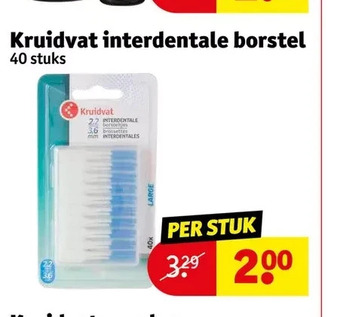 Kruidvat Kruidvat interdentale borstel 40 stuks aanbieding
