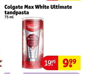 Kruidvat Colgate max white ultimate tandpasta 75 ml aanbieding