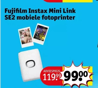 Kruidvat Fujifilm instax mini link se2 mobiele fotoprinter aanbieding