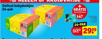 Kruidvat Zwitsal babydoekjes 24-pak aanbieding