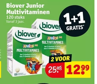 Kruidvat Biover junior multivitaminen aanbieding