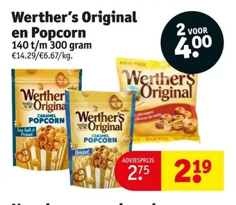 Kruidvat Werther's original en popcorn aanbieding