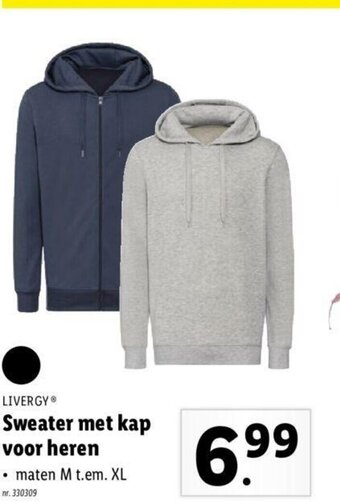 Lidl Sweater Met Kap Voor Heren aanbieding